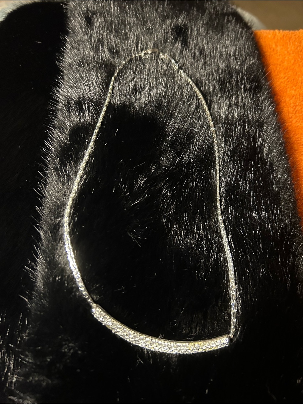 Silver PavΓ© like Curved Bar Necklace - Women Jewelry